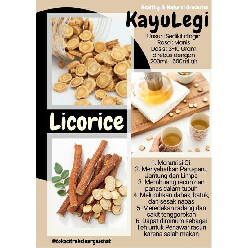 

Licorice Kayumanis Akar Kayu manis Gan Cao Kam Cao Teh Herbal dr He Su ye Surabaya Jawa Timur