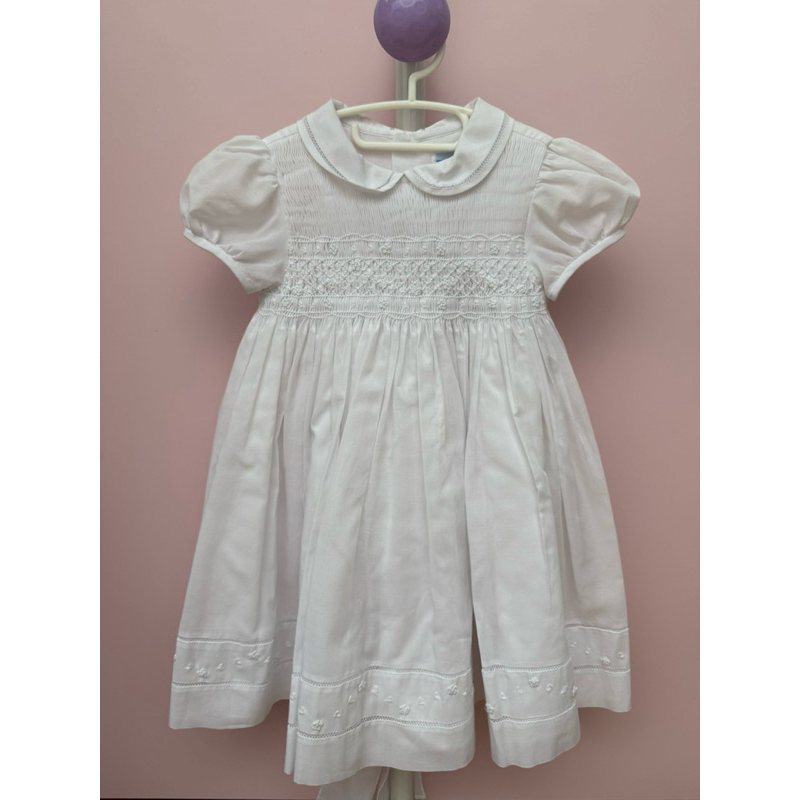 luli & me smocked dress white