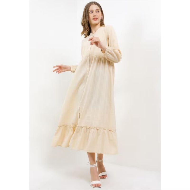 Cream Dress - TRISET, Pakaian Wanita
