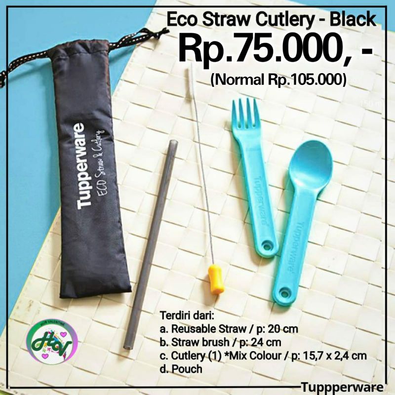 Tupperware Eco Straw Cutlery Black