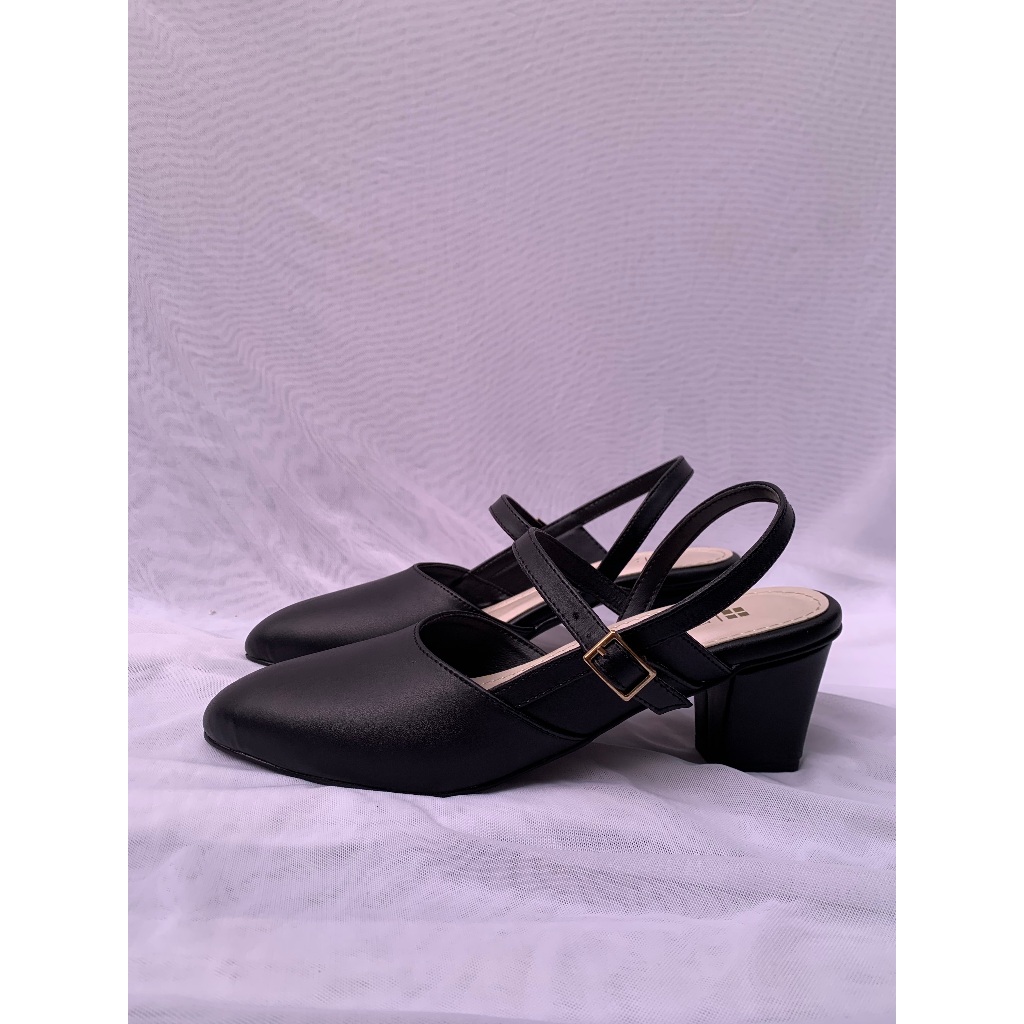 Labiqco - Sepatu Wanita Mules Size Jumbo LZVT 476 Sepatu Hak Tinggi Hitam Wanita