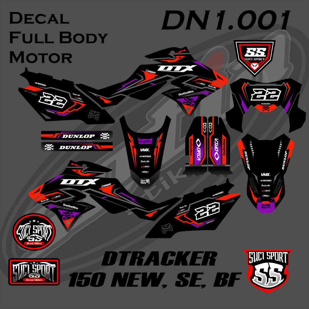 STIKER DECAL DTRACKER 150 NEW, BF, G, SE, FULL BODY CUSTOM DESIGN SUCIDECAL1