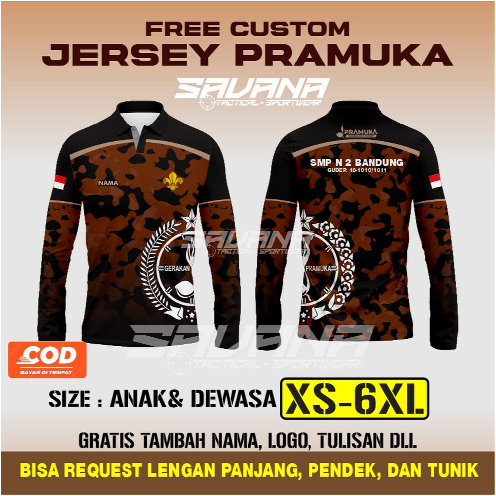 SAVANA - Jersey premium PRAMUKA printing penggalang pdh pdl custom / baju / kaos PR99