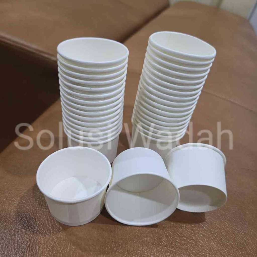 [50 PCS] Paper Cup 2 Oz Putih Polos / Paper Cup Ice Cream 2 Oz Putih Polos
