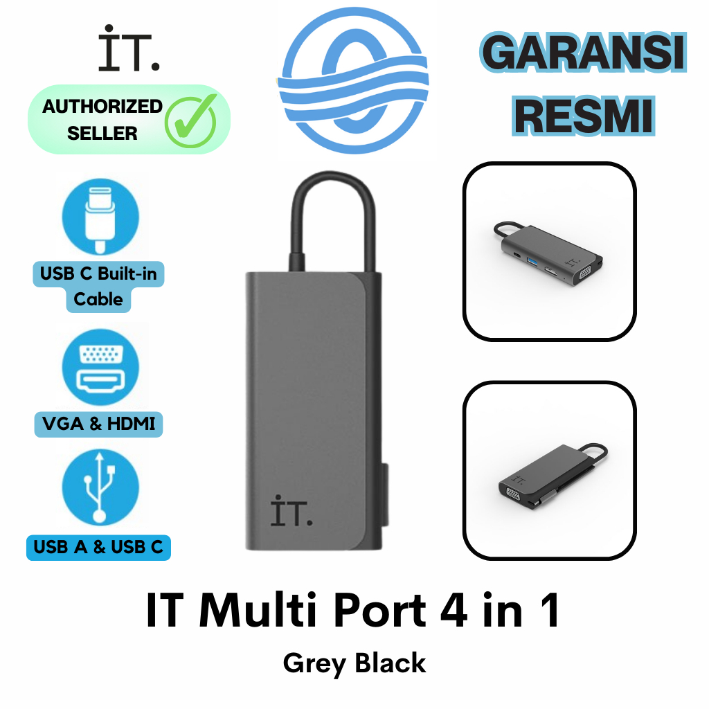 IT Multi Port 4 in 1 IMMERSIVE TECH - Grey Black