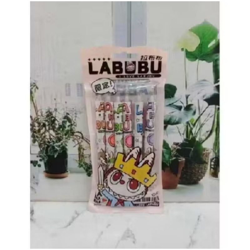 

(6 pc) PULPEN GEL KLIK CETEK PENA bungkus LABUBU