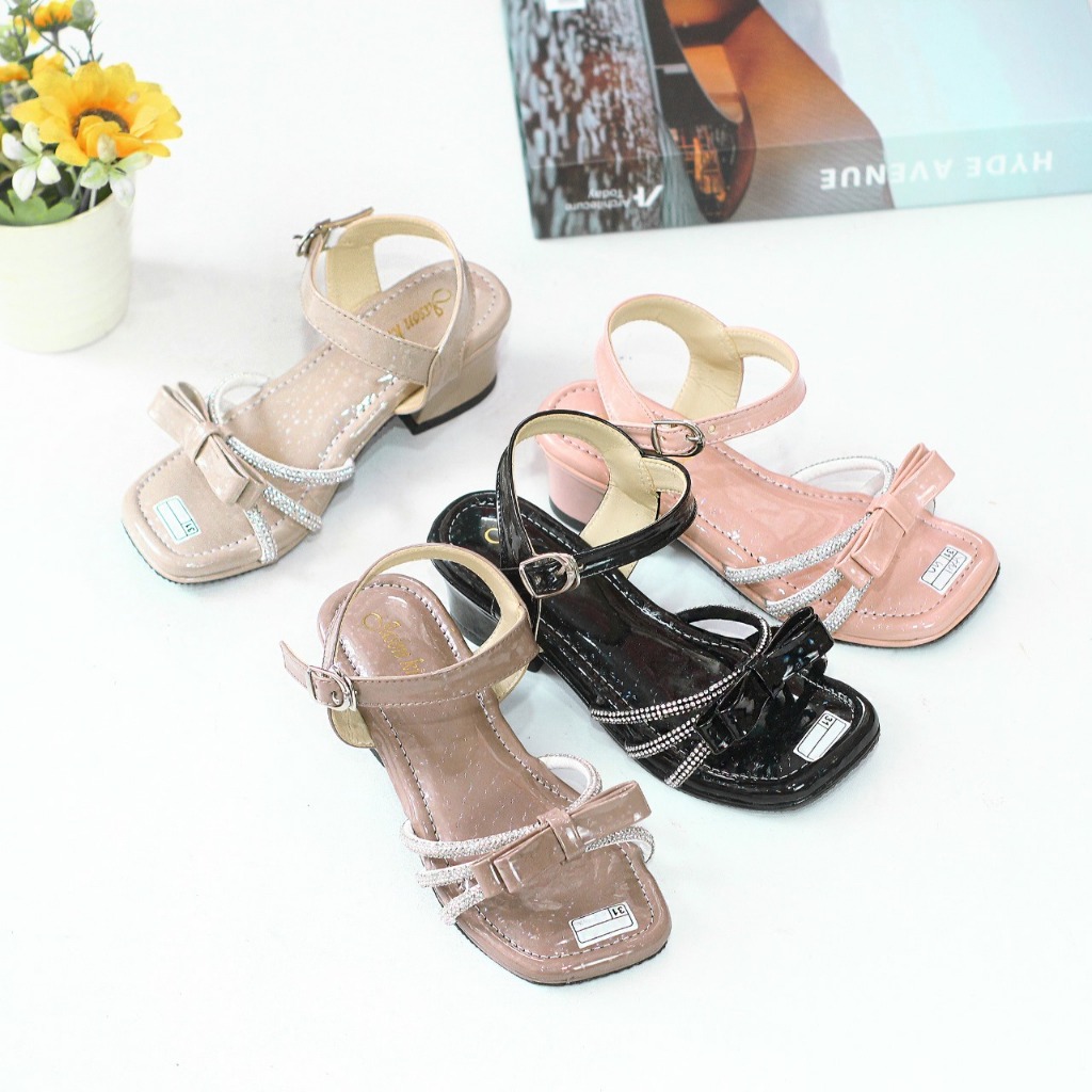 Sandal Ring Sandal Anak Perempuan Hak Jinjit Hels Natal Terbaru 2026 Pesta Amak Sandal Anak Peremuan