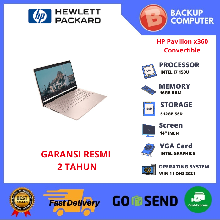 LAPTOP HP Pavilion x360 Convertible 14-EK2666TU INTEL I7 150U 16GB RAM