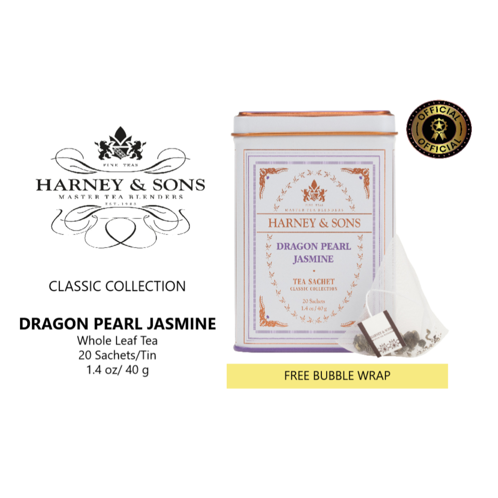 

Harney & Sons, Dragon Pearl Jasmine Tea, Classic Collection, Whole Leaf Tea Sachet 20 ct