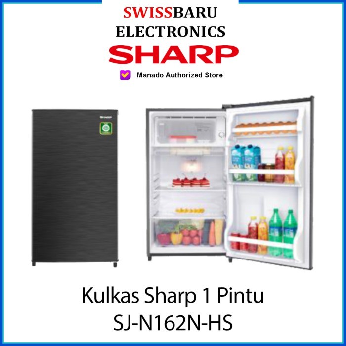 MANADO - Kulkas 1 Pintu Sharp SJ-N162N-HS Kapasitas 133 Liter 162N-HS
