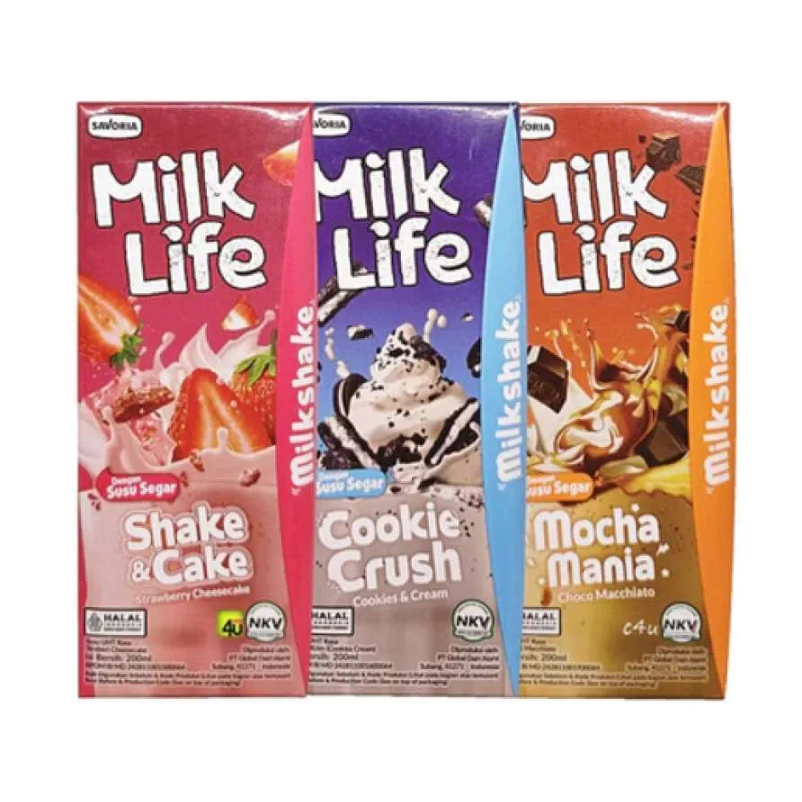 

Milk Life Milkshake dengan Susu UHT Segar 200ml All Variant