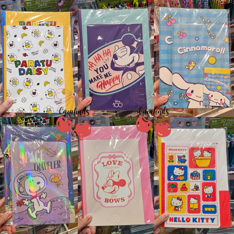 

MINISO x Disney‼️Cinnamonroll Daisy Minion Snoopy Mickey Mouse Hello Kitty Stitch - Bound Book Set (28pages) (2pcs) - Cinnamonroll Stitch Bound Book Set / Set Buku + Note Book / Memopad Cinnamonroll (36pages) (3pcs)