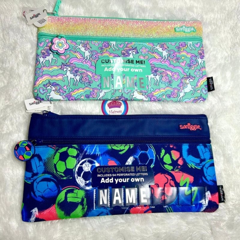 

Smiggle kotak pensil unicorn bola pouch pencil case tosca blue