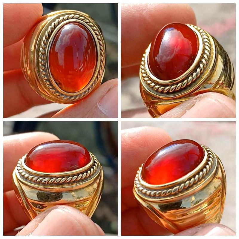 Akik Yaman ring perak Tebal