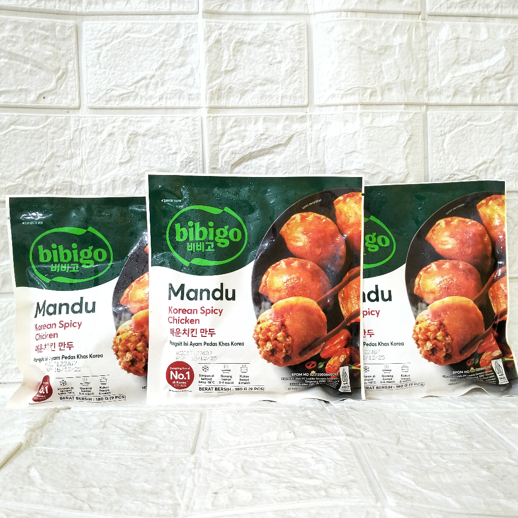 

Bibigo Mandu Korean Spicy Chicken 180gr Isi 9 Pcs Pangsit Isi Ayam Pedas Khas Korea