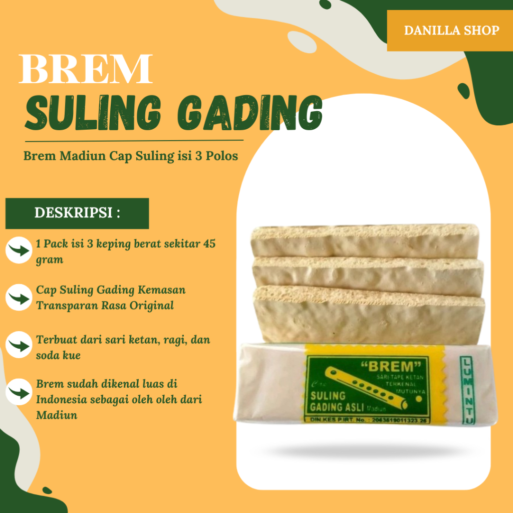 

Brem Madiun Cap Suling isi 3 Polos Premium