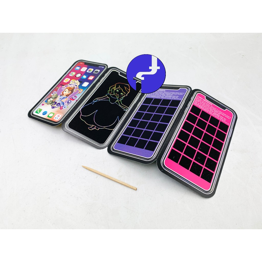 Mainan Anak Gambar Kerik HP Pelangi Lucu Seru Edukasi Kerok Tusuk Gigi Jadul Pasar Kampung