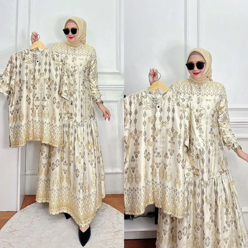 RENGGANIS - COUPLE GAMIS KEMEJA BATIK MODERN FASHION MURAH BERKUALITAS COUPLE KONDANGAN DENGAN ANAK 