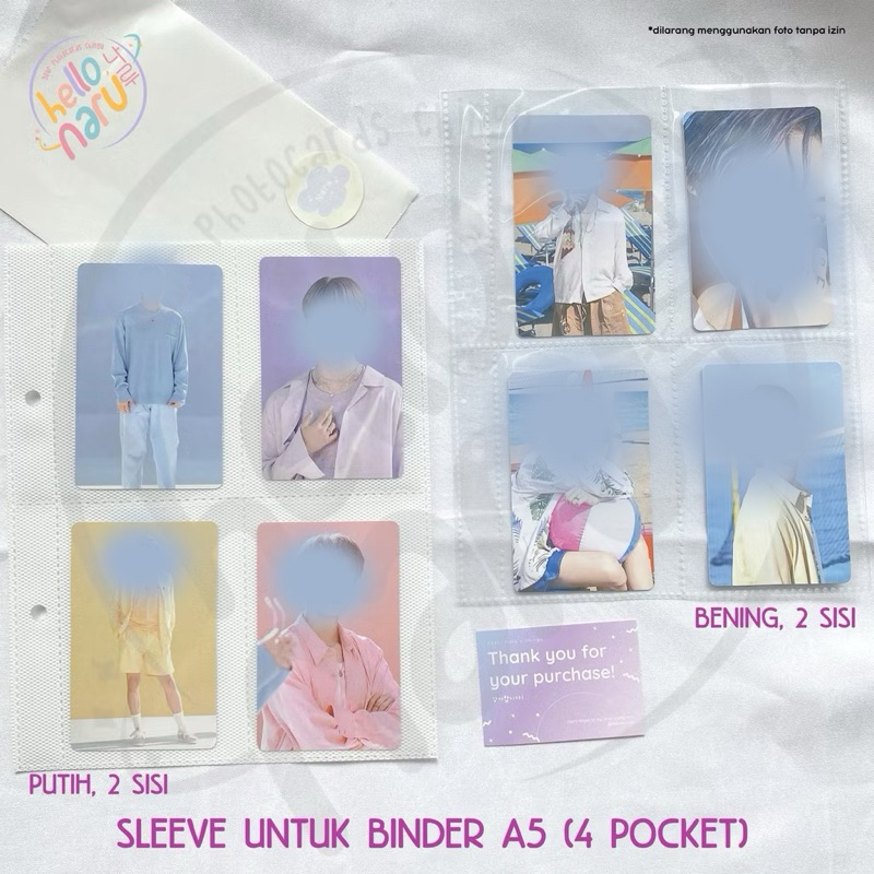 

[READY] A5 SLEEVE BINDER UKURAN A5 KECIL (Sleeve only, tanpa binder/pc) Foto Album | 2, 3, 6, 20 Ring Insert