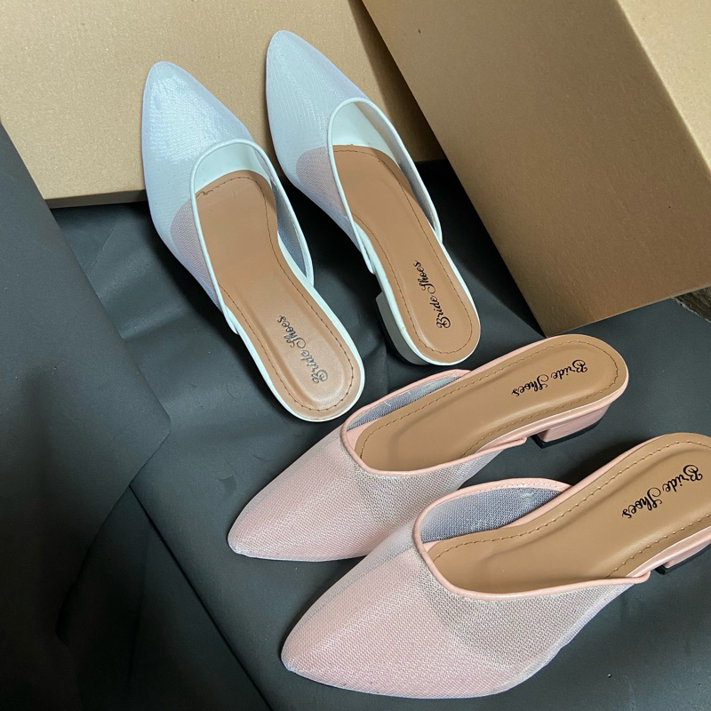 sandal pengantin wanita brokat tile /selop pesta