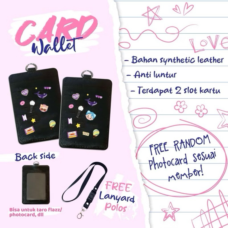 

CARD WALLET Holder + Lanyard Kpop Chibi speical design | Bisa COD