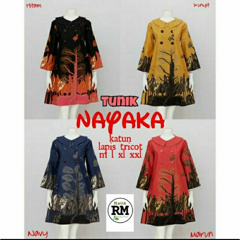 Tunik Nayaka Lapis Tricot Batik Solo Tunik Batik Wanita