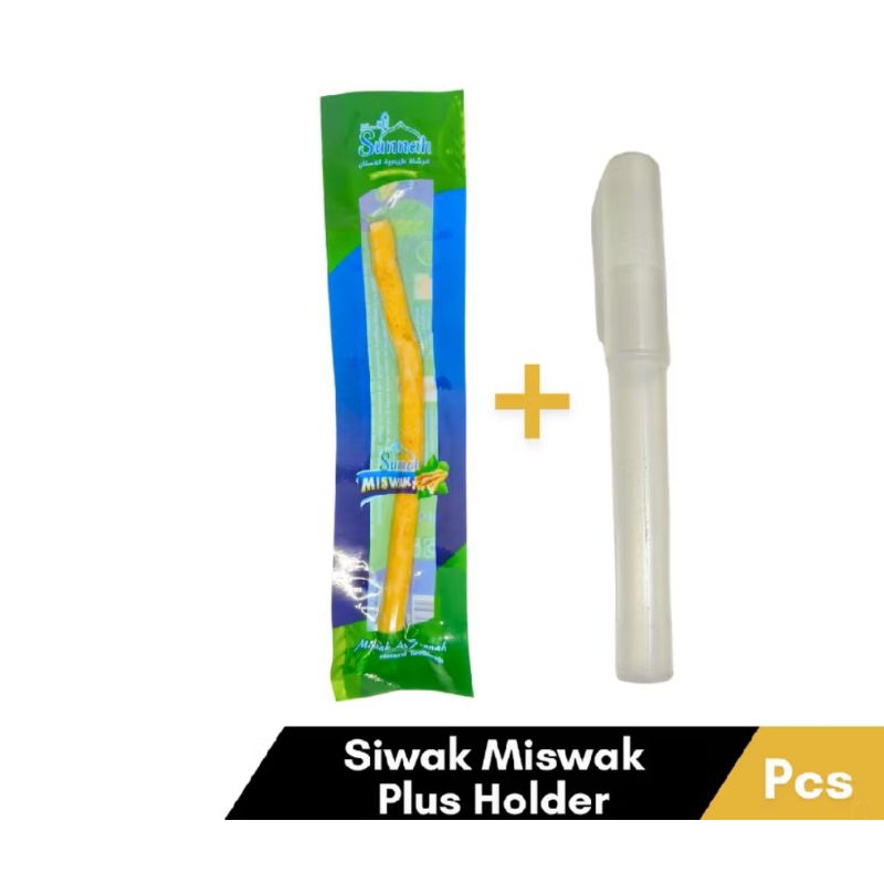 Siwak + Holder Sunnah Miswak Siwak Putih Kayu Arak dan Siwak Hitam Akar Zaitun