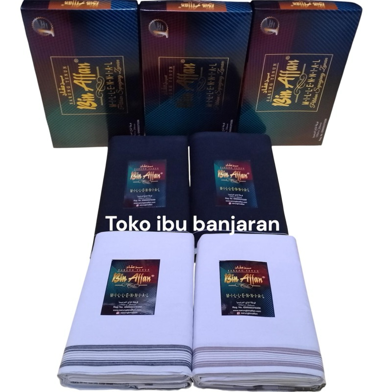Sarung Bin Affan Motif Polos Hitam & Polos Putih ( GROSIR / ECER )