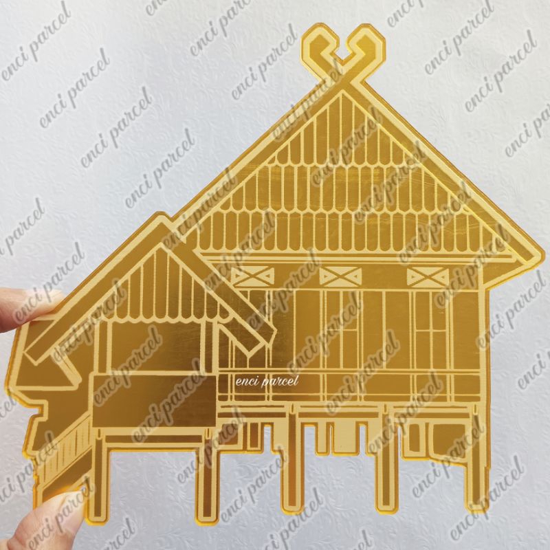 logo rumah adat suku bugis sulawesi selatan sulsel dekorasi miniatur replika makassar hiasan mahar b