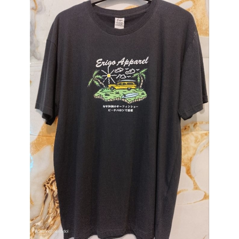 Kaos Tshirt ERIGO LAND Black Size XL Original