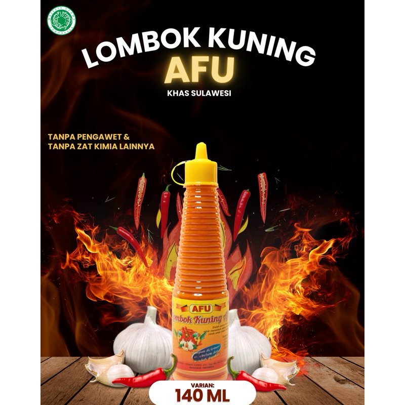 

PRODUSEN Lombok Kuning AFU 140ml DEPKES MUI HALAL Khas Makassar Lombok Sulawesi Selatan Oleh Oleh