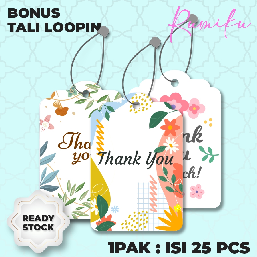 

[25pcs] Hang Tag Thank You Hangtag Kartu Ucapan Terima Kasih Parcel Lucu Terima Kasih Aesthetic