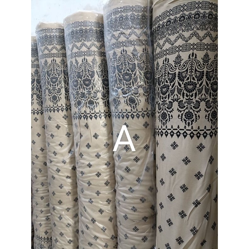 kain katun rayon viscose motif abstrak atasan kemeja tunik