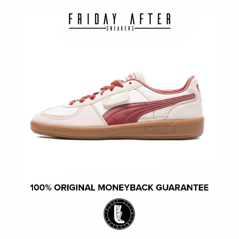 Sepatu Sneakers Pria Wanita Puma Palermo OG Warm White Intense Red Original Resmi