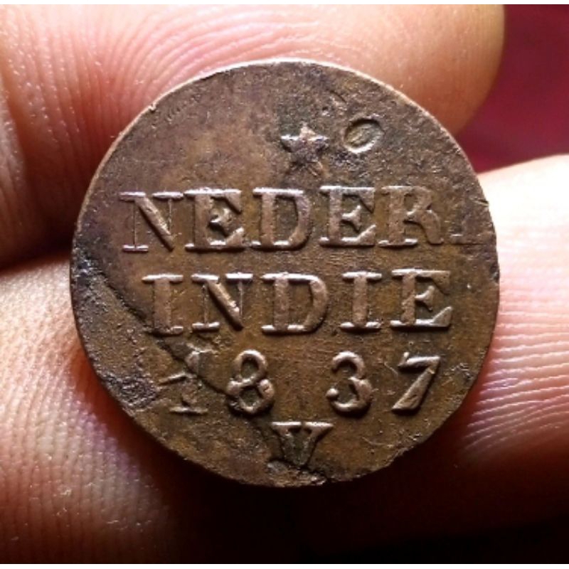 Koin Nederl Indie 1 Cent 1837 v Error