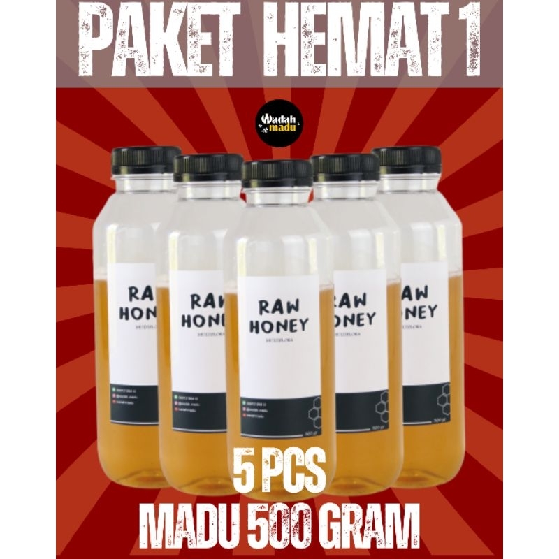 

PAKET MADU ASLI 500 GRAM 5PCS