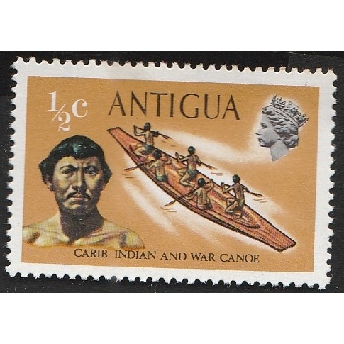 

A 11505 SATU BUAH PRANGKO ANTIGUA TEMA QUEEN ELIZABETH DAN WAR CANOE DENGAN KONDISI BELUM ADA CAP