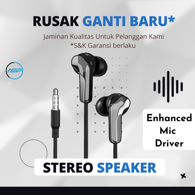 Earphone Gaming Vgen Headset Kabel Extra Bass Original Handsfree Universal