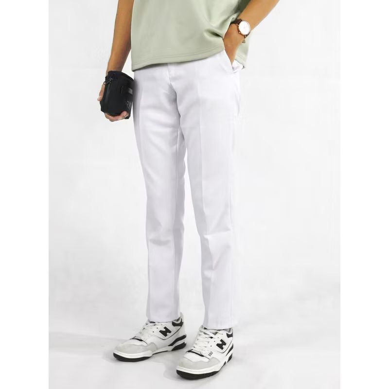 Bayu,,,,All-Star***CELANA  KANTOR PANJANG SLIMFIT PRIA BAHAN SEMI WOLL WARNA PUTIH BERSIH ASLI ORIGI