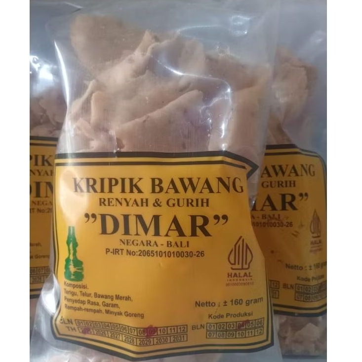 KERIPIK BAWANG DIMAR KHAS NEGARA BALI 160 GRAM