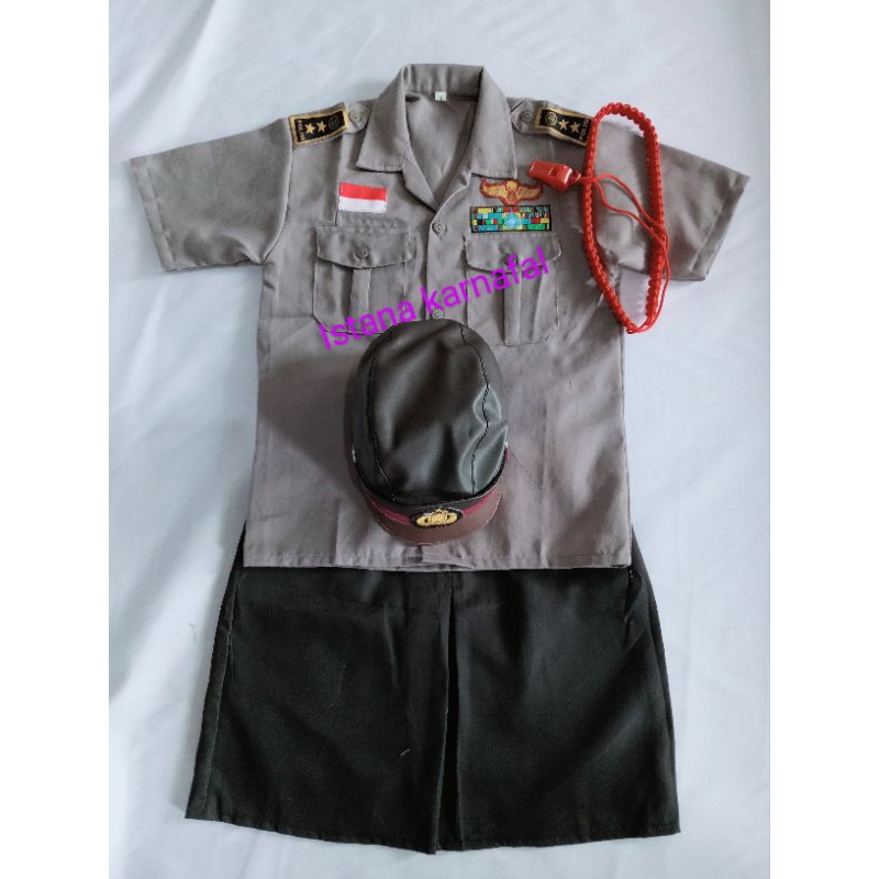 Baju polisi anak perempuan/ Sragam polisi anak perempuan
