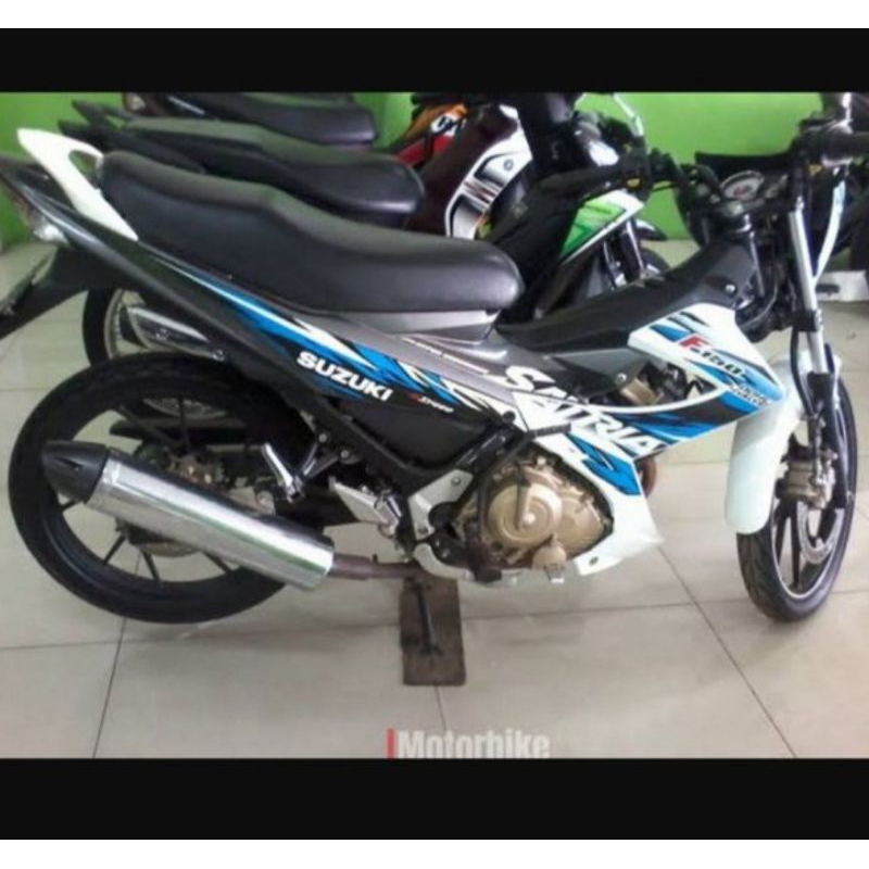 Striping Stiker Suzuki Fu 150 Fu150 2013 Putih Biru Hitam