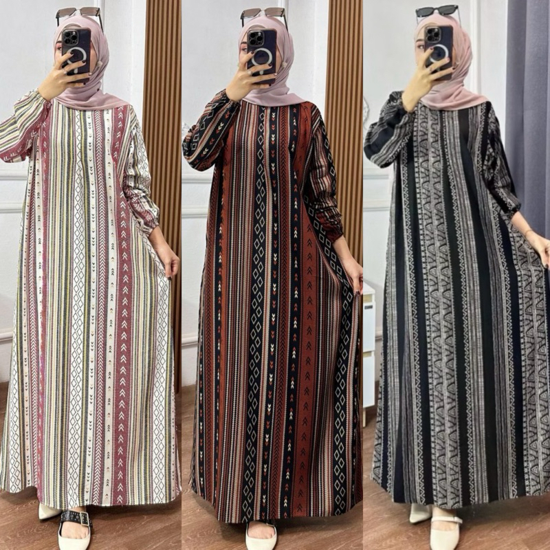 Gamis Anita Rayon Motif Kekinian / Long Dress Rayon Motif Premium / Daster Panjang LD 120 PJ 135 / H