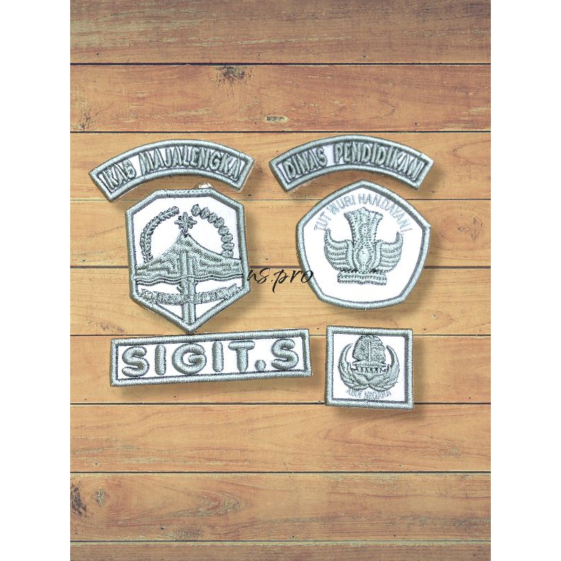 atribut dinas pendidikan bordir komputer timbul