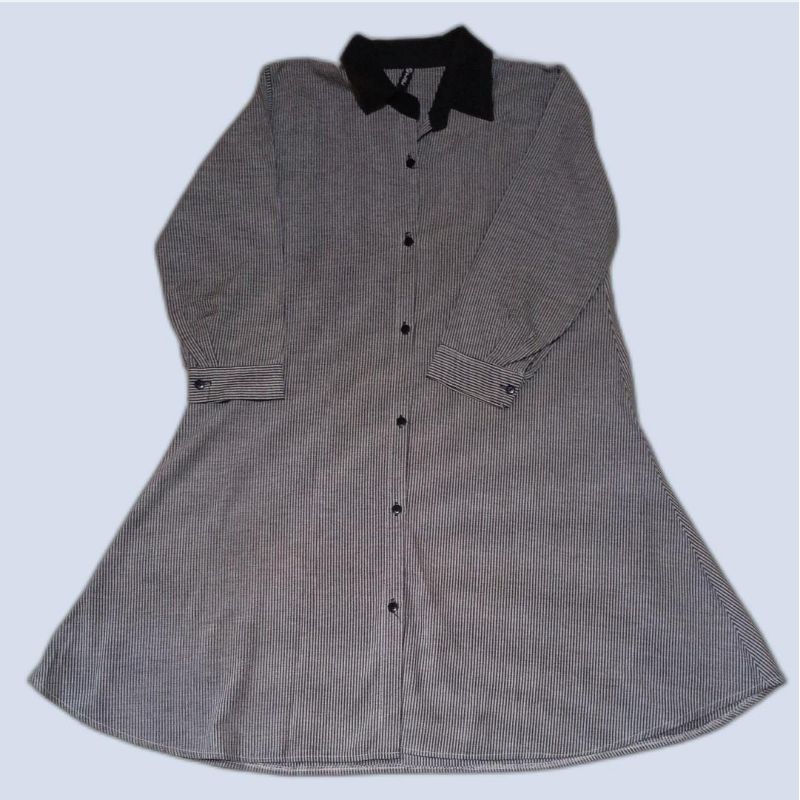 942. Obral tunik motif salur hitam putih - Felix collection