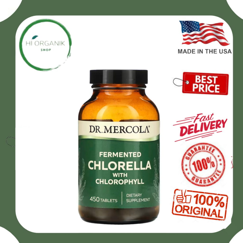 Dr Mercola Fermented Chlorella, 450 Tablets - Detox Logam Berat