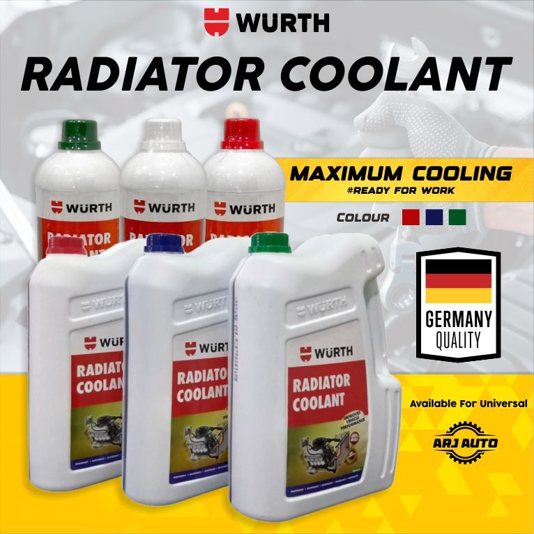 WURTH Coolant Air Radiator Cairan Pendingin Mesin Mobil Motor Kualitas Jerman 1 & 5 Liter - ARJ AUTO