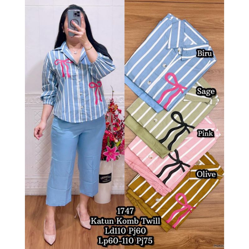 LF 1747 SETELAN SALUR PITA 7/8 BAHAN KATUN MIX RAYON
