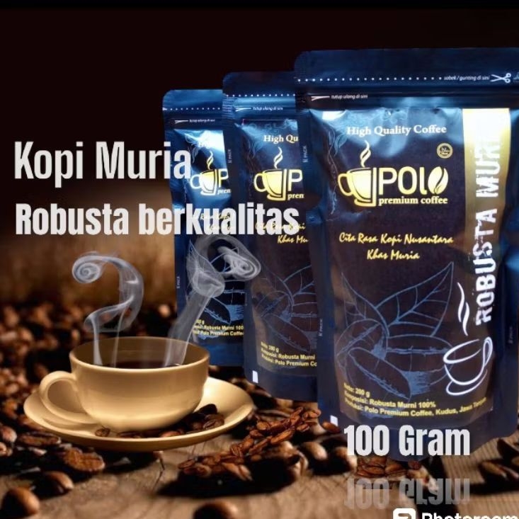 

Kopi Hitam Khas Muria Kopi Robusta Murni Tanpa Campuran 100 Gram