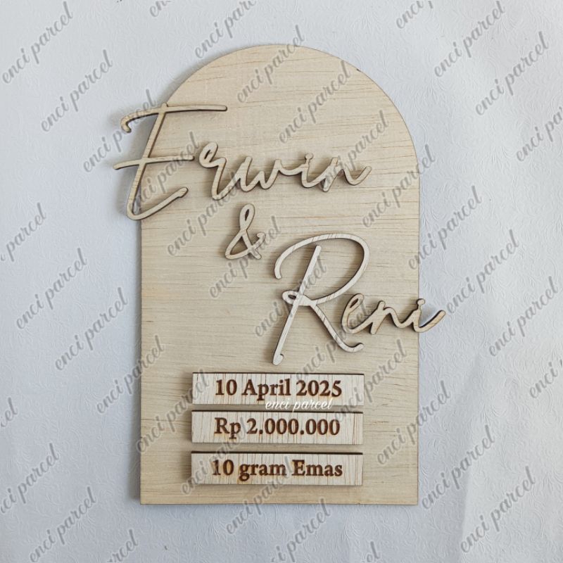 kode 247 akrilik brush bentuk dome kubah lengkung tulisan nama plat kotak tanggal nominal dekorasi h